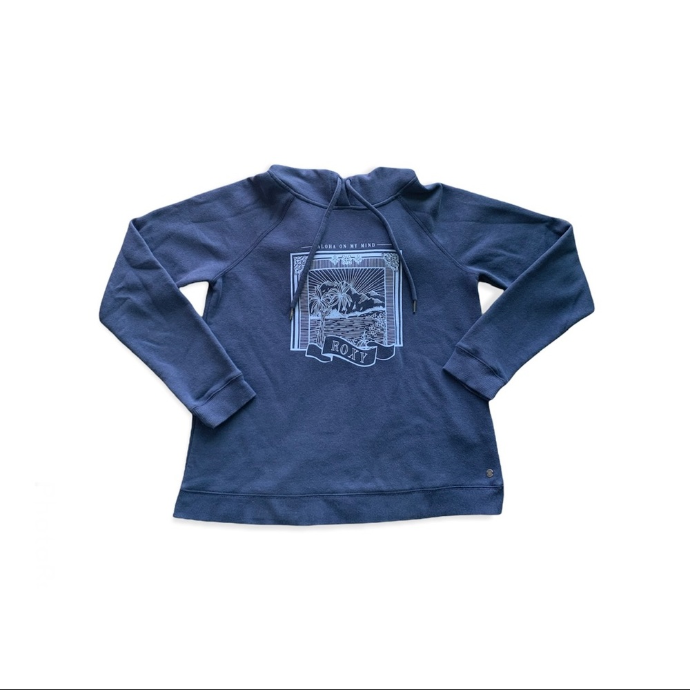 Roxy Women’s Blue Hoodie “Aloha On My Mind” Size Medium